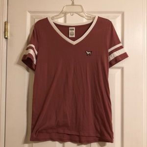 VS Pink Collection V Neck Tee Shirt